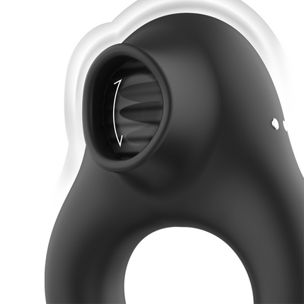 Black&Silver Licky – Anneau vibrant effet léchage