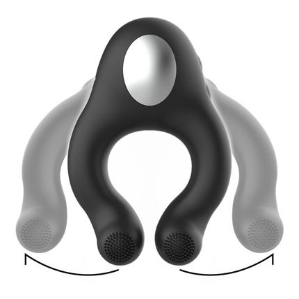 Black&Silver Licky – Anneau vibrant effet léchage