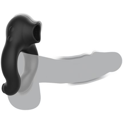 Black&Silver Licky – Anneau vibrant effet léchage