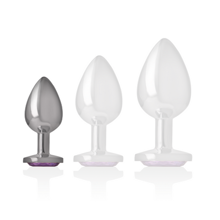 INTENSE - PLUG ANAL EN MÉTAL ALUMINIUM AVEC CRISTAL VIOLET TAILLE S