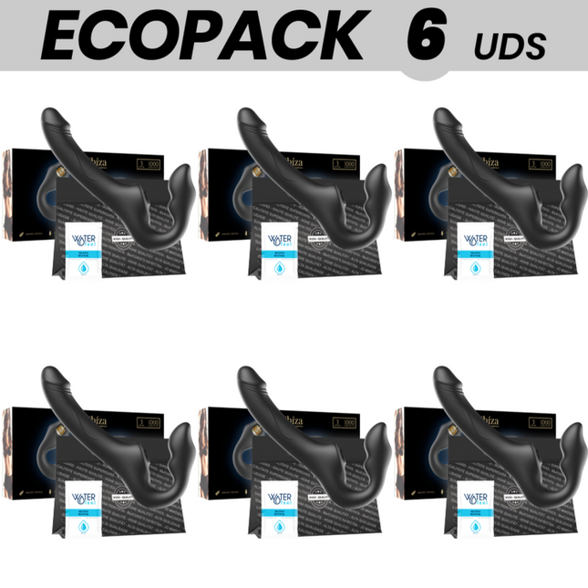 ECOPACK 6 UNITÉS - IBIZA VIBRATEUR SANS SANGLE TÉLÉCOMMANDE 3 MOTEURS 1000 COMBINAISONS
