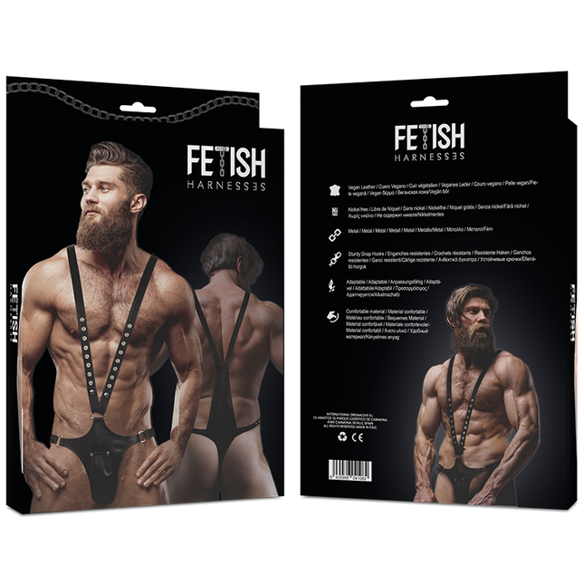 FETISH SUBMISSIVE ATTITUDE - HARNAIS EN CUIR ÉCOLOGIQUE EN FORME DE V POUR HOMMES