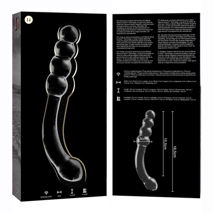 NEBULA SERIES BY IBIZA - MODÈLE 14 GODE EN VERRE BOROSILICATE CLAIR 18.5 CM -O- 3 CM