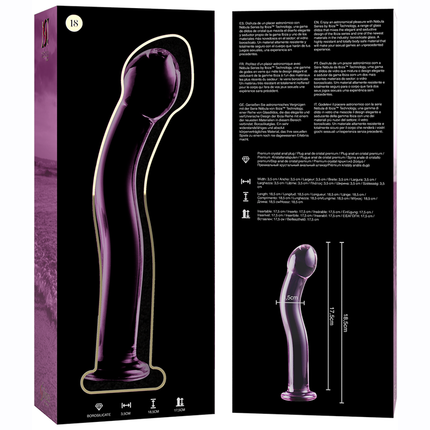 NEBULA SERIES BY IBIZA - MODÈLE 18 GODE EN VERRE BOROSILICATE ROSE 18.5 CM -O- 3.5 CM