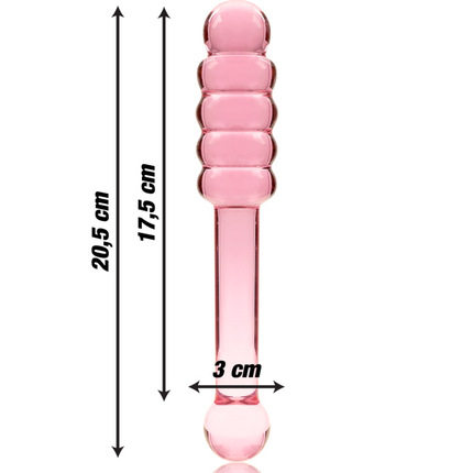 NEBULA SERIES BY IBIZA - MODÈLE 20 GODE EN VERRE BOROSILICATE ROSE 20.5 CM -O- 3 CM