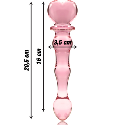 NEBULA SERIES BY IBIZA - MODÈLE 21 GODE EN VERRE BOROSILICATE ROSE 20.5 CM -O- 3.5 CM