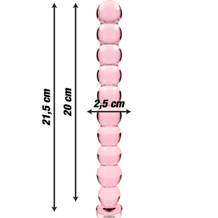NEBULA SERIES BY IBIZA - MODÈLE 22 GODE EN VERRE BOROSILICATE ROSE 21.5 CM -O- 2.5 CM