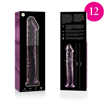 NEBULA SERIES BY IBIZA - MODÈLE 12 GODE EN VERRE BOROSILICATE ROSE 17 CM -O- 3.5 CM