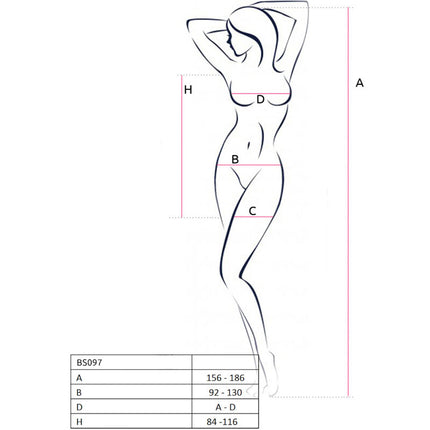 PASSION - BS097 BODYSTOCKING BLANC TAILLE UNIQUE