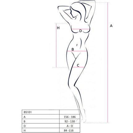 PASSION - BS101 BODYSTOCKING NOIR TAILLE UNIQUE