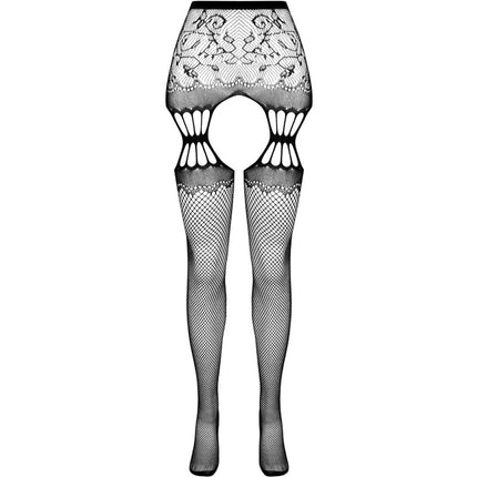 PASSION - COLLANT NOIR AVEC JARRETIÈRE S027 TAILLE UNIQUE
