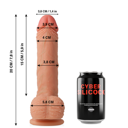 CYBER SILICOCK - FREEMAN SILICONE LIQUIDE SOUPLE ULTRA RÉALISTE 20 CM -O- 3.8 CM