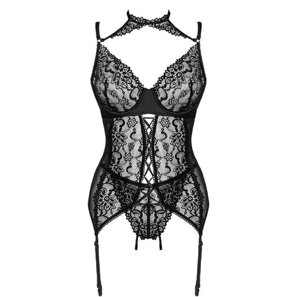 LIVCO CORSETTI FASHION - COLLECTION GIELLANDRA FOR THE SENSES CORSET + CULOTTE NOIR L/XL
