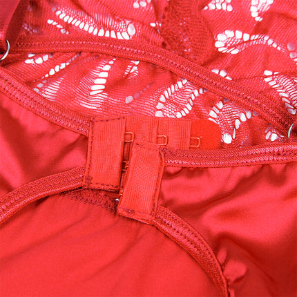 SUBBLIME - BABYDOLL EN SATIN AVEC DENTELLE ROUGE S/M