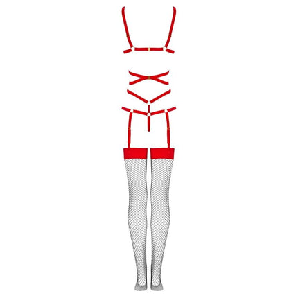 LIVCO CORSETTI FASHION - THIARA LC 20213 ENSEMBLE CORPS + BAS ROUGE S/M