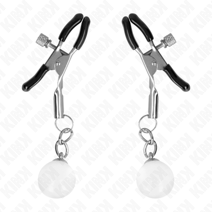 KINK - PINCES À METON BILLES DE VERRE ARGENT 6 CM