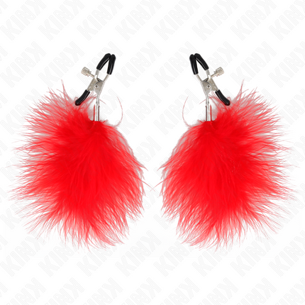 KINK - PINCE À METON PLUME ROUGE 7 CM