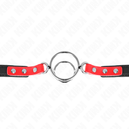 KINK - GAG AVEC PLUSIEURS O-RINGS 4 / 4,8 CM ROUGE 38 X 56 CM