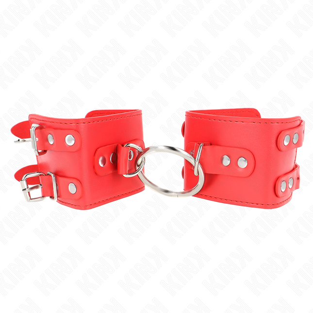 KINK - APPUI-POIGNETS FIXES AVEC ANNEAU ET CLOUS RÉGLABLES ROUGE 17-22 CM X 6,5 CM