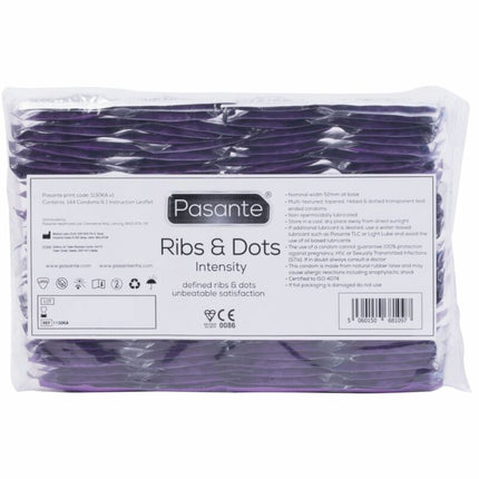 PASANTE - PRÉSERVATIFS INTENSITÉ RIBS & DOTS 144 UNITÉS