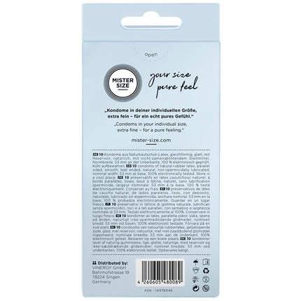 MISTER SIZE - PRÉSERVATIF TAILLE M 53 MM (10 UNITÉS)