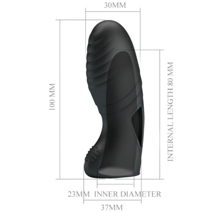 PRETTY LOVE - ALAN VIBRATEUR DE DOIGTS EN SILICONE NOIR