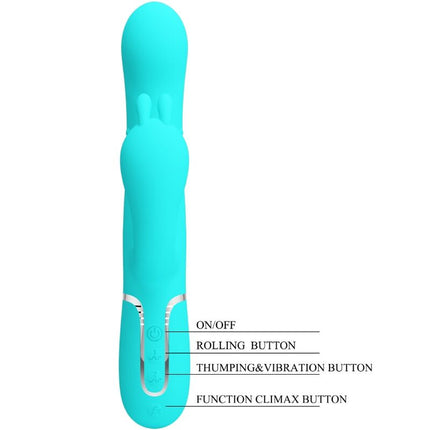 PRETTY LOVE - CAMMY 4 EN 1 VIBRATEUR MULTIFONCTION TRIPPLE RABBIT BLEU
