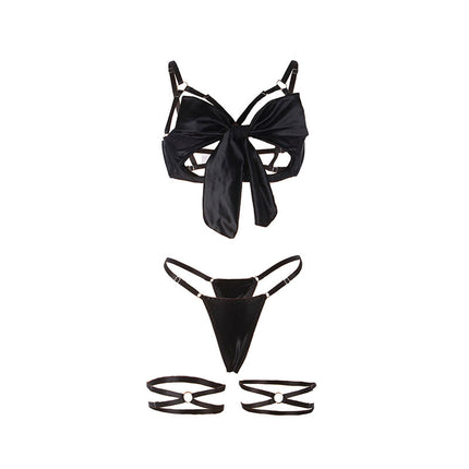SUBBLIME - 955205 ENSEMBLE SOUTIEN-GORGE AVEC NŒUD NOIR RÉGLABLE L/XL