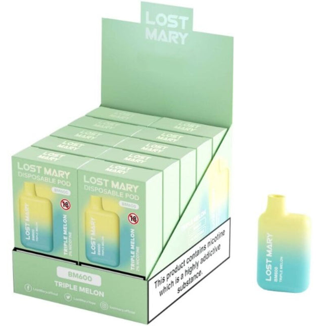 LOST MARY - BM600 VAPER NICOTINE 2% JETABLE TRIPLE MELON