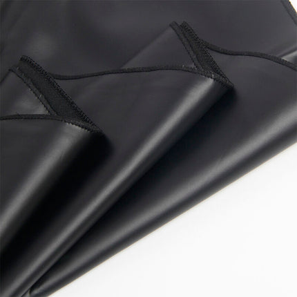 SUBBLIME - 955373 ROBE À BRETELLES EN CUIR NOIR S/M