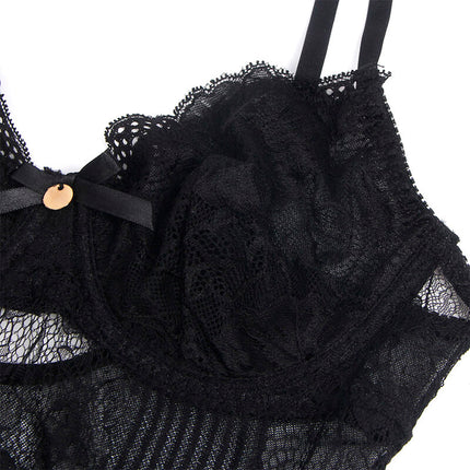 SUBBLIME - 955625 BODY EN DENTELLE AVEC FERMETURE EN BAS NOIR L/XL