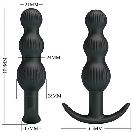 PRETTY LOVE - VIBRATEUR ANAL SIDNEY 10 VIBRATIONS NOIR