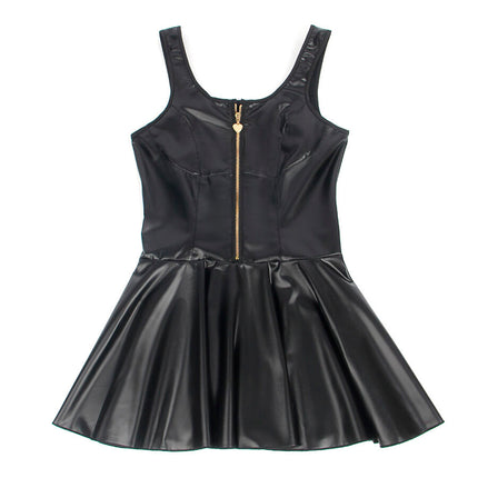 SUBBLIME - 957667 ROBE EN CUIR AVEC FERMETURE ÉCLAIR COEUR NOIR S/M