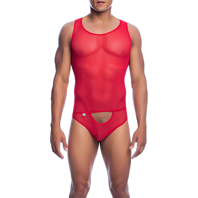 MOB - BODY TRANSPARENT ROUGE TAILLE S/M