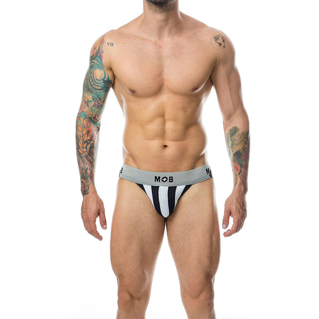 MOB - JOCK BLANC À RAYURES CLASSIQUES TAILLE L