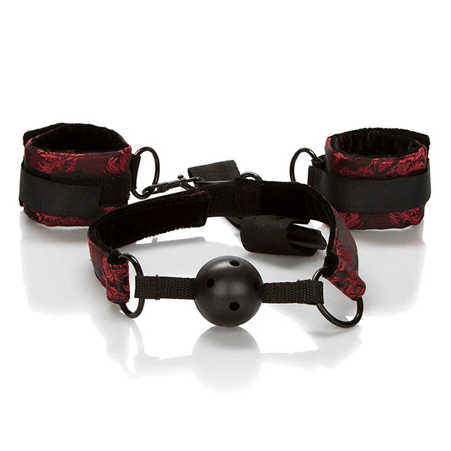 CALEXOTICS - SCANDAL BÂILLON BOULE RESPIRANT AVEC MENOTTES