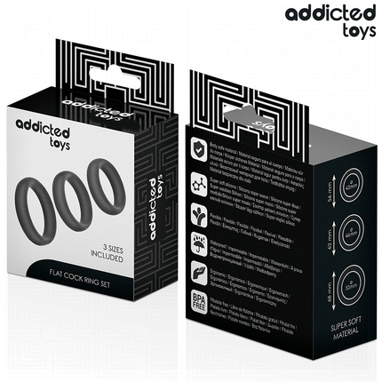 ADDICTED TOYS - LOT D'ANNEAUX PLATS EN SILICONE