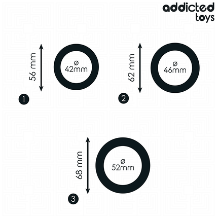 ADDICTED TOYS - LOT D'ANNEAUX PLATS EN SILICONE