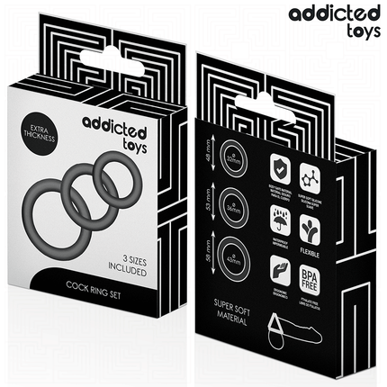 ADDICTED TOYS - LOT DE ANNEAUX EN SILICONE MODÈLE 1