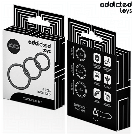 ADDICTED TOYS - LOT DE ANNEAUX EN SILICONE MODÈLE 2