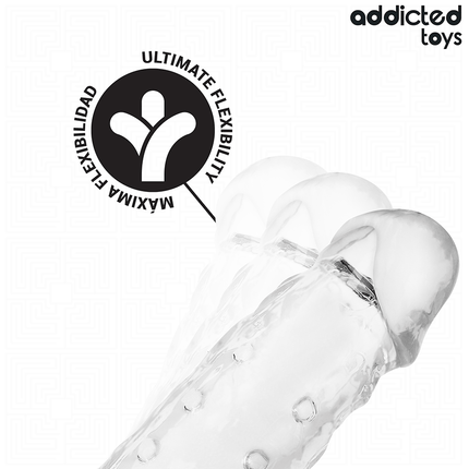 ADDICTED TOYS - EXTENSION DE PÉNIS TRANSPARENTE TAILLE S 23 CM