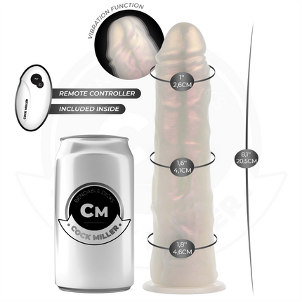 COCK MILLER - GODE AVEC VENTOUSE, LUMIÈRES ET VIBRATIONS AVEC TÉLÉCOMMANDE BLANC 20,5 CM