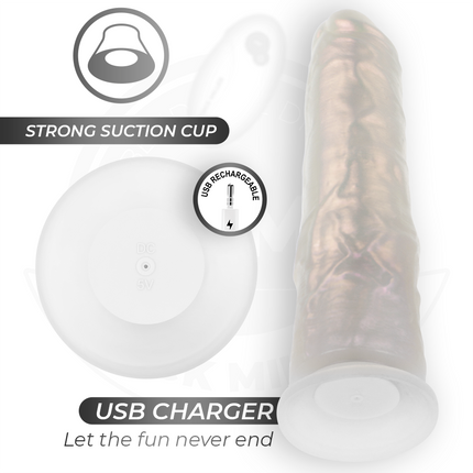 COCK MILLER - GODE AVEC VENTOUSE, LUMIÈRES ET VIBRATIONS AVEC TÉLÉCOMMANDE BLANC 19,5 CM
