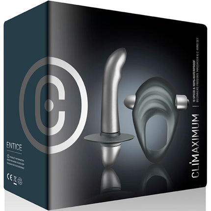 CLIMAXIMUM - KIT ENTICE ANNEAU PÉNITENTIAIRE + VIBRATEUR PROSTATIQUE DÉBUTANTS