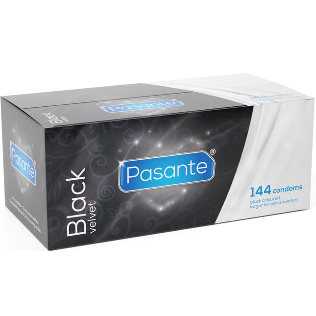 PASANTE - PRÉSERVATIFS EN VELOURS NOIR BOÎTE 144 UNITÉS