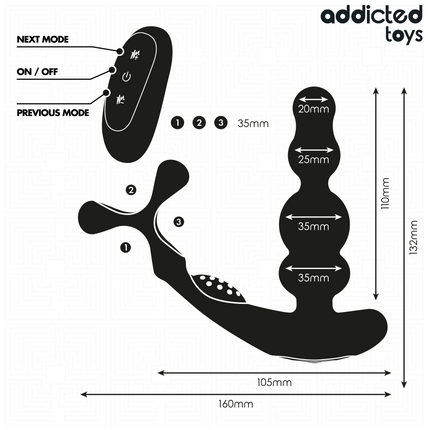 ADDICTED TOYS - MASSEUR DE PROSTATE ROTATIF À TÉLÉCOMMANDE
