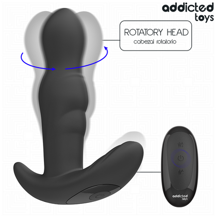 ADDICTED TOYS - PLUG ANAL VIBRANT ET ROTATIF AVEC TÉLÉCOMMANDE