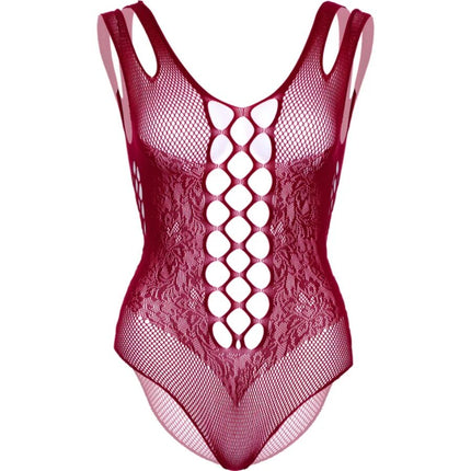 LEG AVENUE - 81641X BODY SANS COUTURE BORDEAUX TAILLE 1X/2X