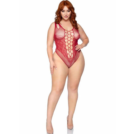 LEG AVENUE - 81641X BODY SANS COUTURE BORDEAUX TAILLE 1X/2X