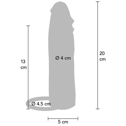GET REAL - MANCHON PÉNIS EN SILICONE HYDRATANT CARAMEL 20 CM